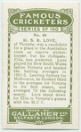 H.S.B. Love, Victoria.