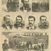 Rendezvous of White Leaguers. Governor Kellog. White Leaguers guarding a levee. General Longstreet. John F. M'Enery. D. B. Penn. General Badger. A street barricade, guarded by White Leaguers