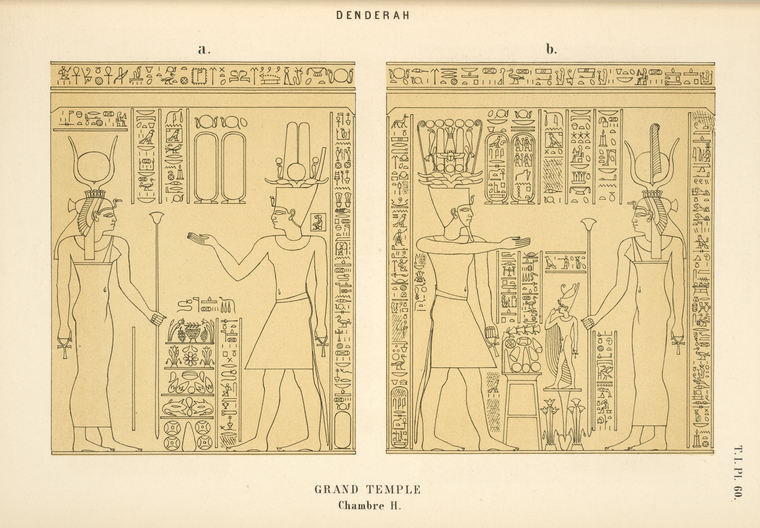 Denderah  Description générale du grand temple de cette ville. Planches  A. Mariette. 1870-1875