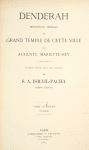 Dendérah : description générale du grand temple de cette ville. Tome deuxième. Planches. [Title page]