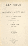 Dendérah : description générale du grand temple de cette ville. Tome quatrième. Planches. [Title page, v. 4]