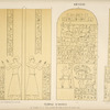 Abydos. Temple d'Osiris. a. Tranches de la stèle précé[de]nte; b. Stèle [de Sebektata portant la date de l'an 10 d'Ousertasen I-er (XIIe. dynastie)] ; c. Statue de granit rose [représentant le roi Sebekemsaf (XIIIe. dynastie)].