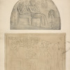 Two fragments of stone tablets found in a tomb at Thebes. Discovered by the Earl of Belmore, 1818. The same size as the originals.