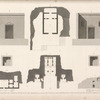 1-4. Plan et coupes du temple principal de Sekket [Sakiet, Sikeit]; 5-7. Plan et coupes de l'édifice du sud; 8. Plan d'une maison particulière à Sekket.
