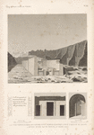 1-3. Vue particulière et coupes d'un temple égyptien, situé à Douch el Qala'h; 4. Détail d'une voute peinte, au même lieu