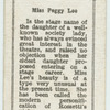 Miss Peggy Lee.