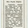 Miss Phyllis Hughes.