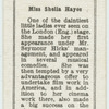 Miss Sheila Hayes.