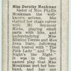 Miss Dorothy Monkman.