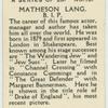 Matheson Lang.