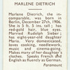 Marlene Dietrich.
