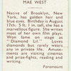 Mae West.