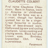 Claudette Colbert.