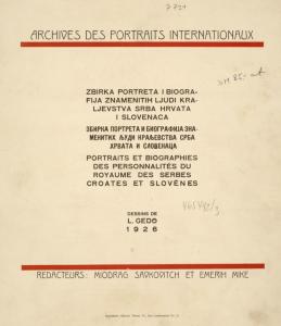 Zbirka portreta i biografija znamenitih ljudi kraljevstva Srba, Hrvata i Slovenaca