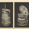 a) Wooden churn, b) wooden bowl for milk, decorated with a burnt-in pattern, Jasina