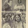 a) Girl with "besaga," Černa; b) Peasant woman from Černa; c) Girls with wreaths, Vnigovo