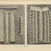 a-c) Man's shirt embroidered on the collar, breast and cuffs with black crosses, Lyubna; d) Breast of man's shirt embroidered with crosses, Poroškovo