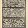Sleeves of women's  blouses embroidered with crosses: a) Bystra Vrkhovina, b) Nova Stužice, c) Lyuta.