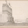 Vue de la façade principale de l'Église de Notre-Dame de Paris, et du portique [...]