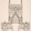 Élévation géométrale du portique qui décorait la façade de l'Église de Notre-Dame.