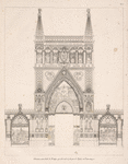 Élévation géométrale du portique qui décorait la façade de l'Église de Notre-Dame.