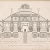 Élévation géométrale de la grande Tribune et du Trône élèvé sur la façade de l'École Militaire [...]