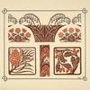 Abstract design based on flowers and pinecones