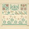 Abstract design based on leaf, clover, berry shapes