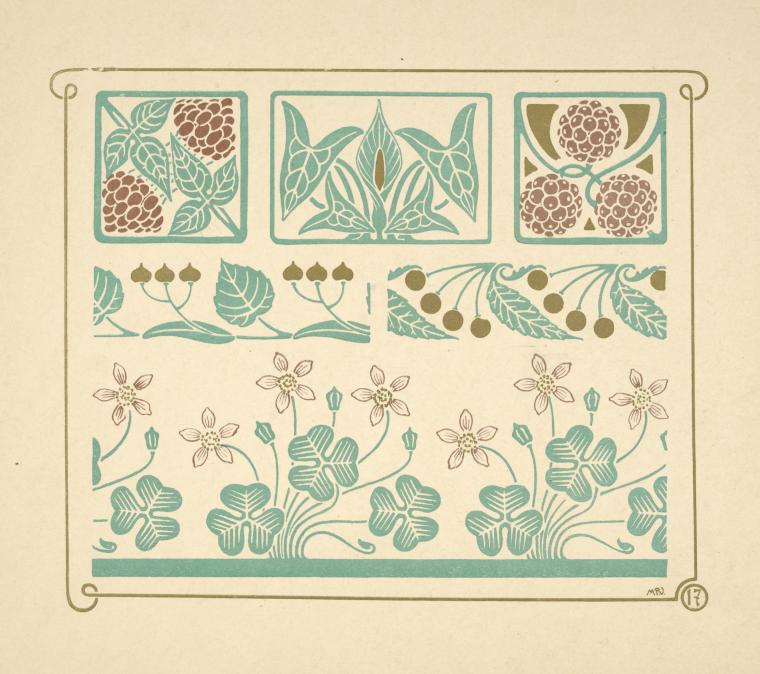 Abstract design based on leaf, clover, berry shapes. - NYPL Digital ...