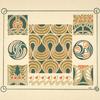 Abstract design based on flower buds, berries, tulips