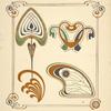 Abstract design based on wings and leaf shapes