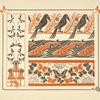 Abstract design based on birds, fish, butterflies, dragonflies