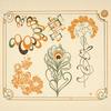 Abstract design based on flowers and curvilinear shapes