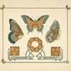 Abstract design based on butterflies and leaves