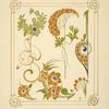 Abstract design based on flowers and arabesques