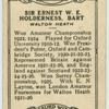 Sir Ernest W. E. Holderness, Bart.