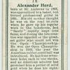 Alexander Herd.