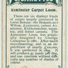 Axminster carpet loom.