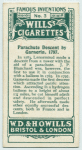 Parachute descent by Garnerin, 1797.