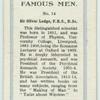 Sir Oliver Lodge, F.R.S.  D.S.
