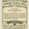 Lord Fisher, G.C.B., G.C.V.O., O.M.