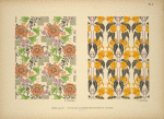 Design based on birds and flowers; design based on flowers and leaves