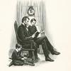 Lincoln at home with Willie and Tad on Christmas Day, 1860