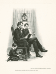 Lincoln at home with Willie and Tad on Christmas Day, 1860