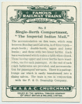 Single-berth compartment, "The Imperial Indian Mait."