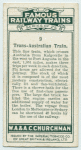 Trans-Australian train.