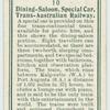 Dinging -saloon, special car, Trans-Austrialian Railway.