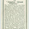 "Simplon-Oreint Express."