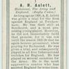 A. R. Aslett, Richmond, The Army and England. (Rugby Union.)