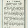 C. K. T. Faithfull, Harlequins, The Army, and England. (Rugby Union.)